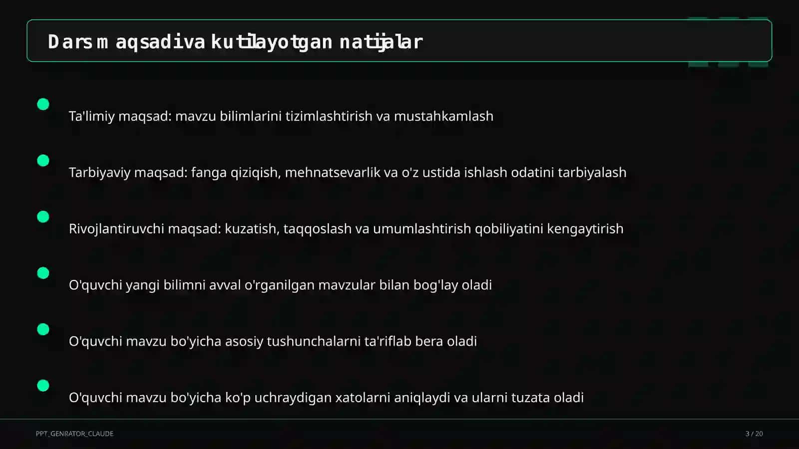 O'zbekiston transporti va aloqa tizimi (9-sinf) 3