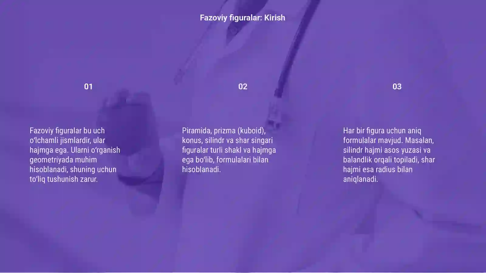 Fazoviy figuralarning xajmini topish 3