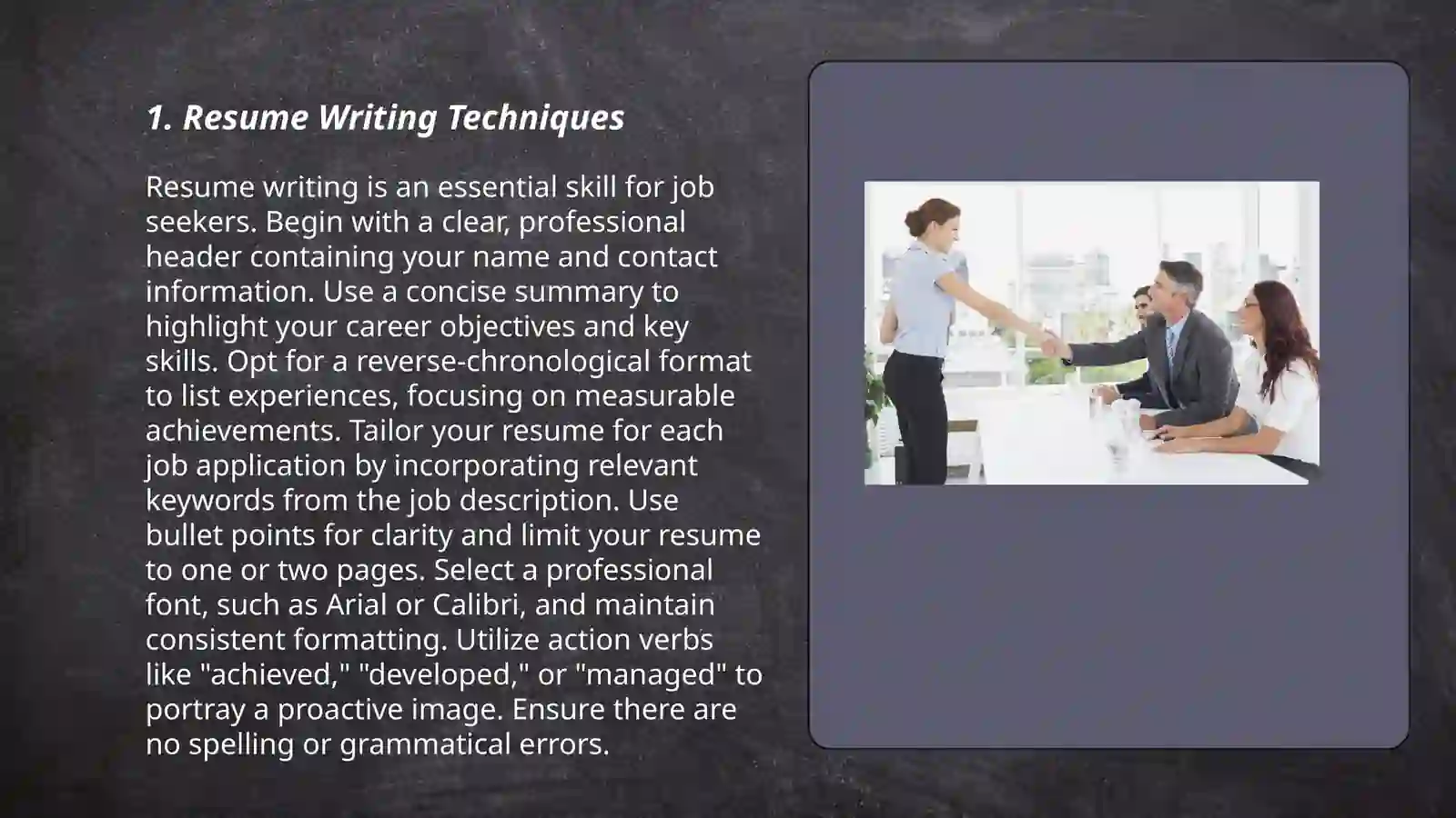 Resume Writing Techniques 3