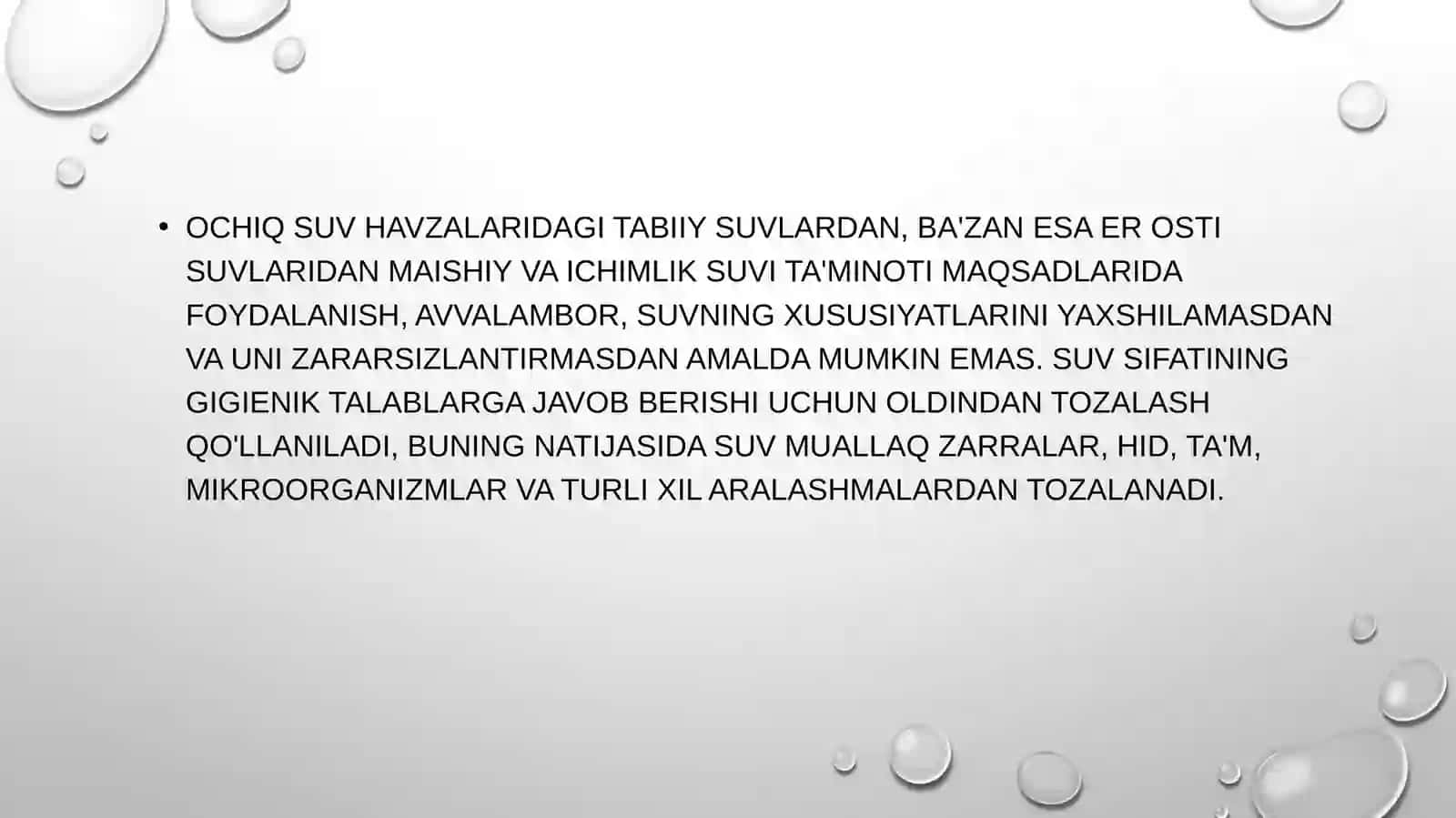 Ichimlik suvi sifatini yaxshilashning asosiy usullari 3