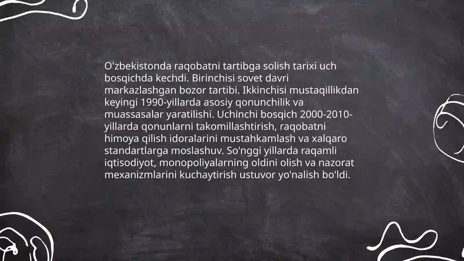 O'zbekistonda raqobatni tartibga soluychi qonunlar va ularning amaldagi ta'siri 3
