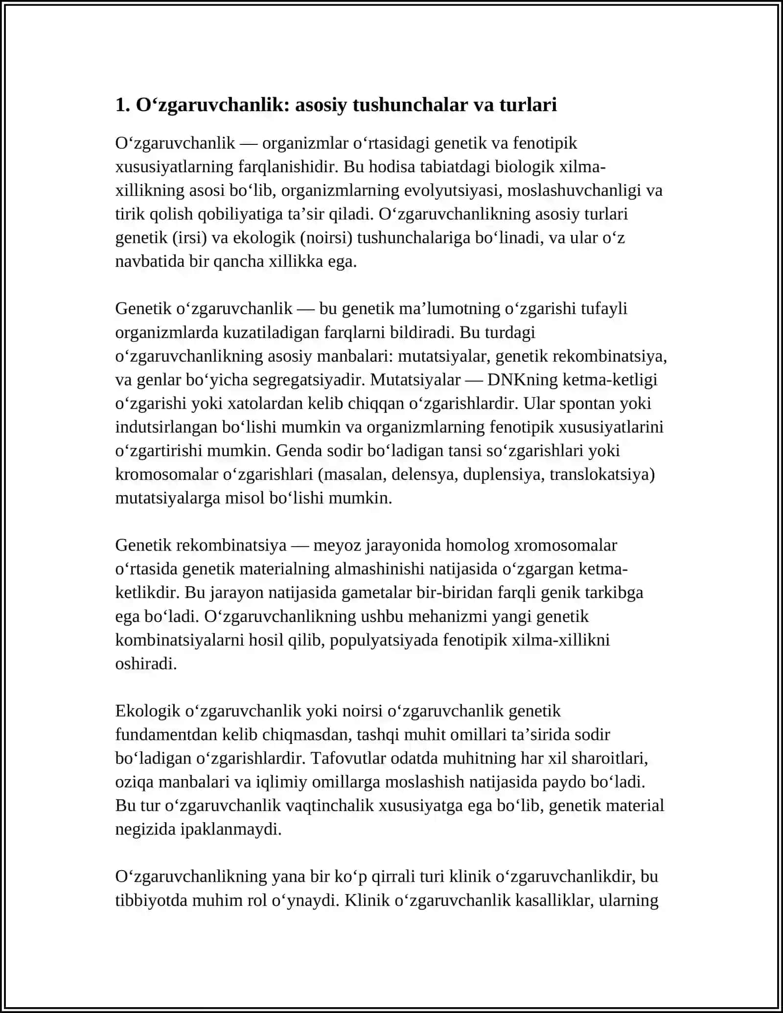 OZGARUVCHANLIK UNING XILLARI VA TIBBIYOTDAGI ORNI MAVZUSI 3