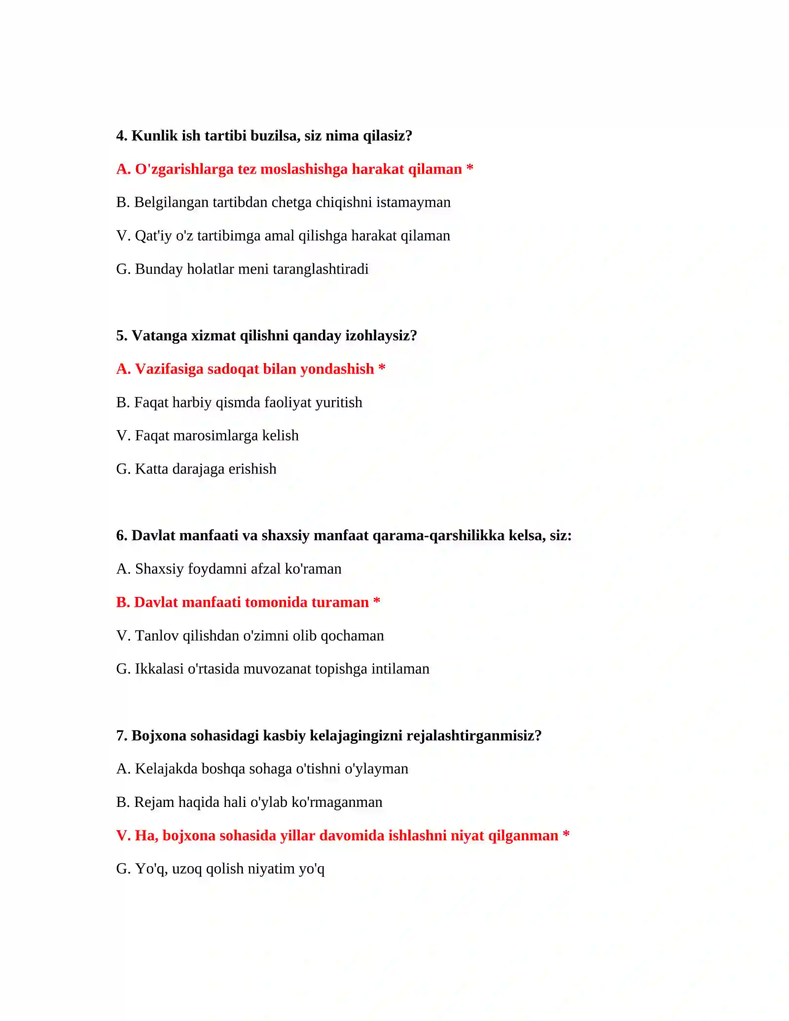 Bojxona statistikasi test savollari 3