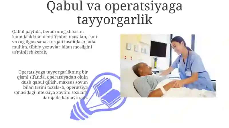 Jarrohlik boʻlimida bemorlarni parvarish qilish va kuzatish 3