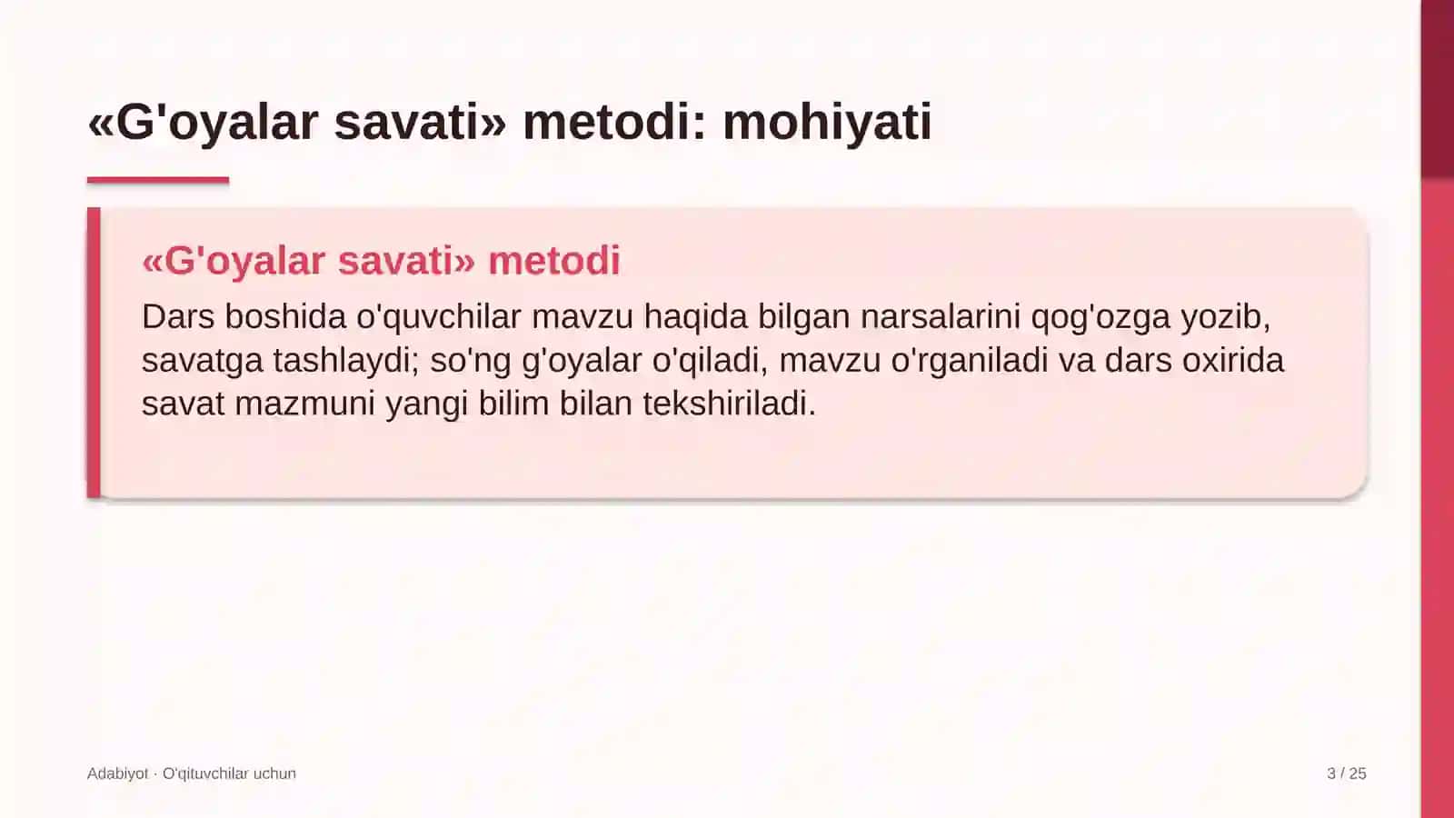 adabiyot darslarida g'oyalar savati metodidan foydalanish 4737 3