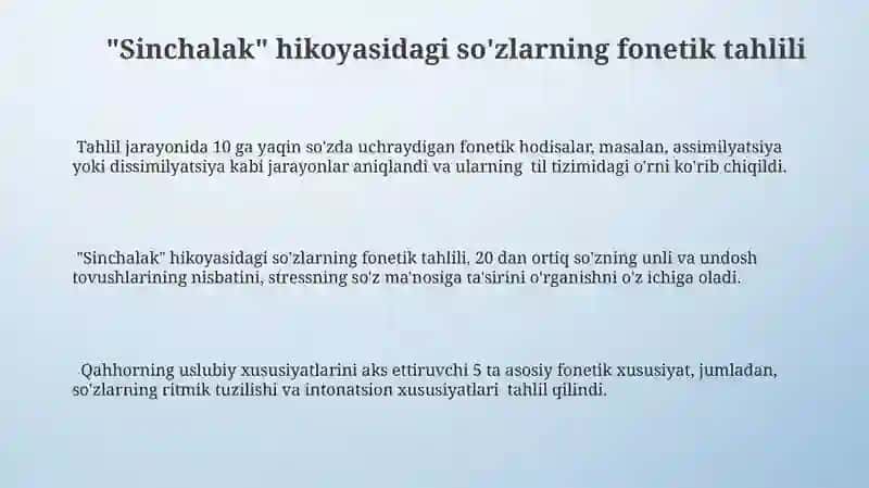 Sinchalak qissasi bo'yicha fonetik tahlil 3