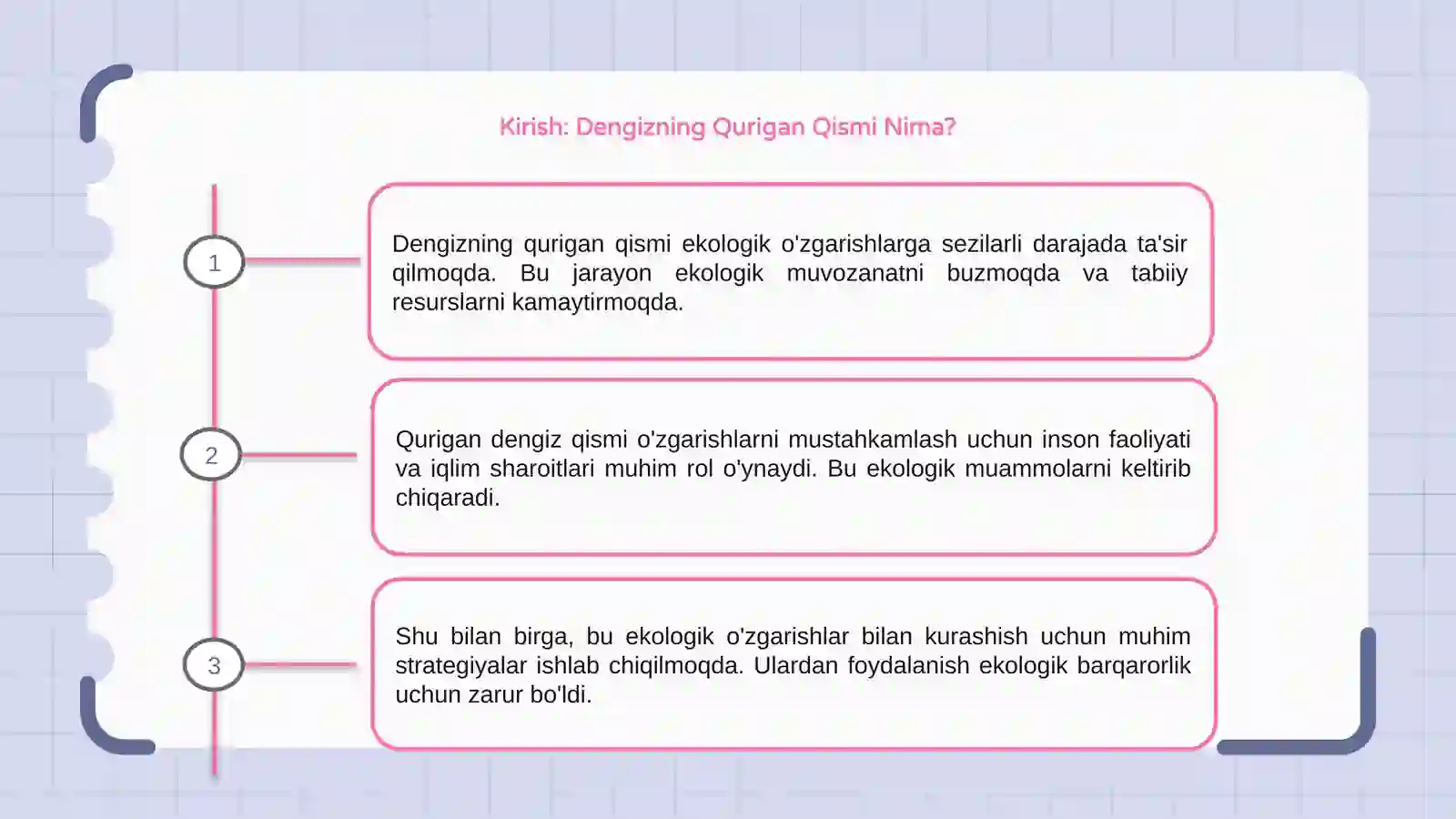 Dengizning Qurigan Qismi Ekologik O'zgarishlari 3