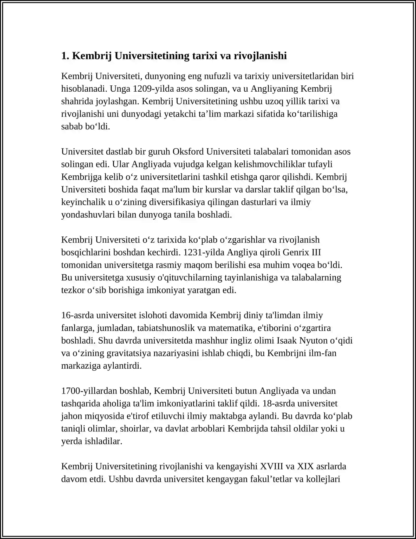 DUNYONING MASHHUR UNIVERSITETLARIDAN BIRI BOʻLGAN CAMBRIDGE UNIVERSITETI HAQIDA 3