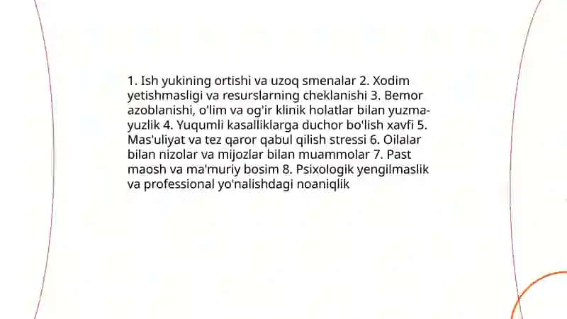 Tibbiyot xodimlarida emotsional holatlarning oʻziga xosligi: stress va uning bosqichlari, bartaraf etish yo'llari 3