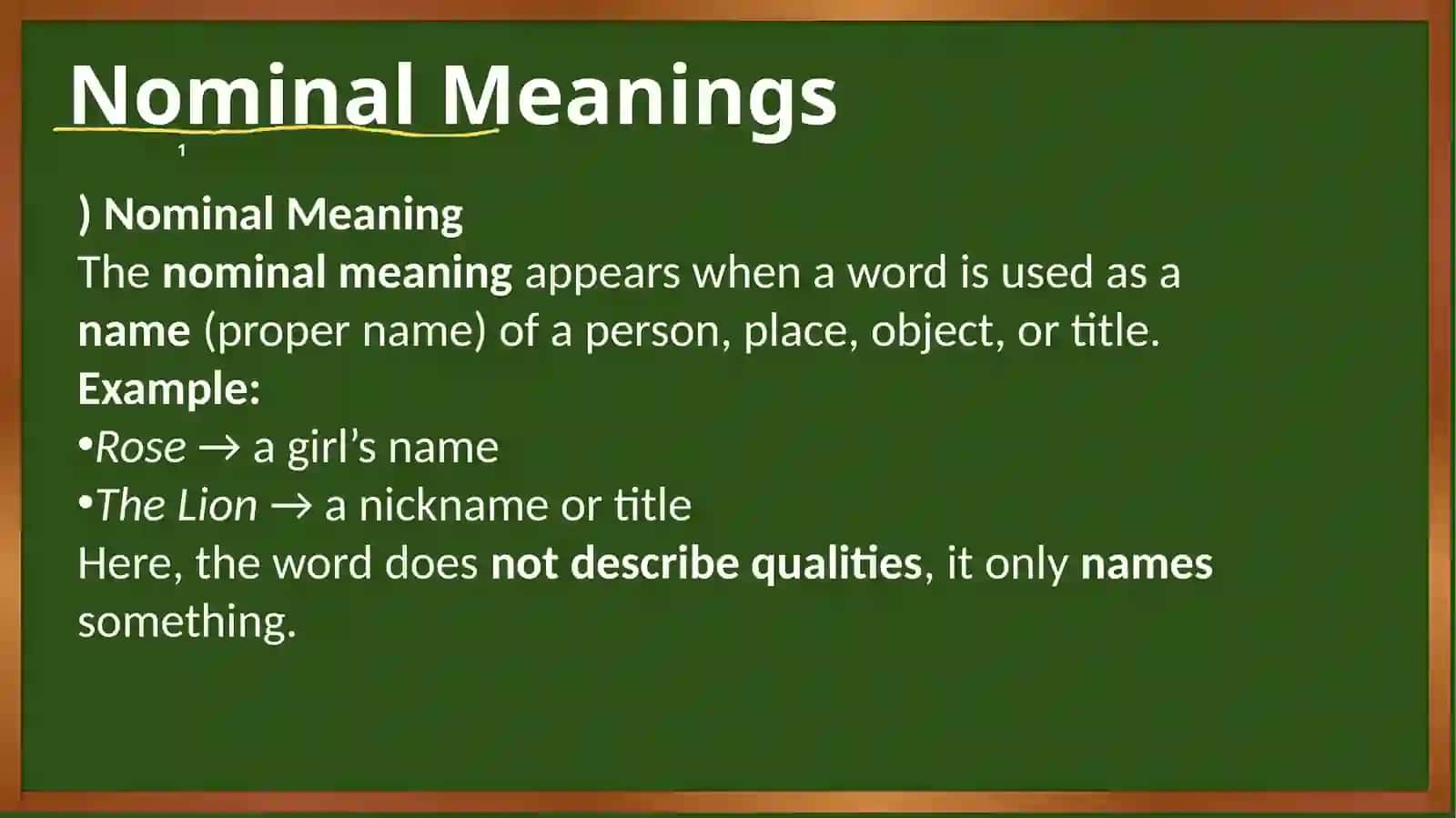 Interaction of Logical and Nominal Meanings 3