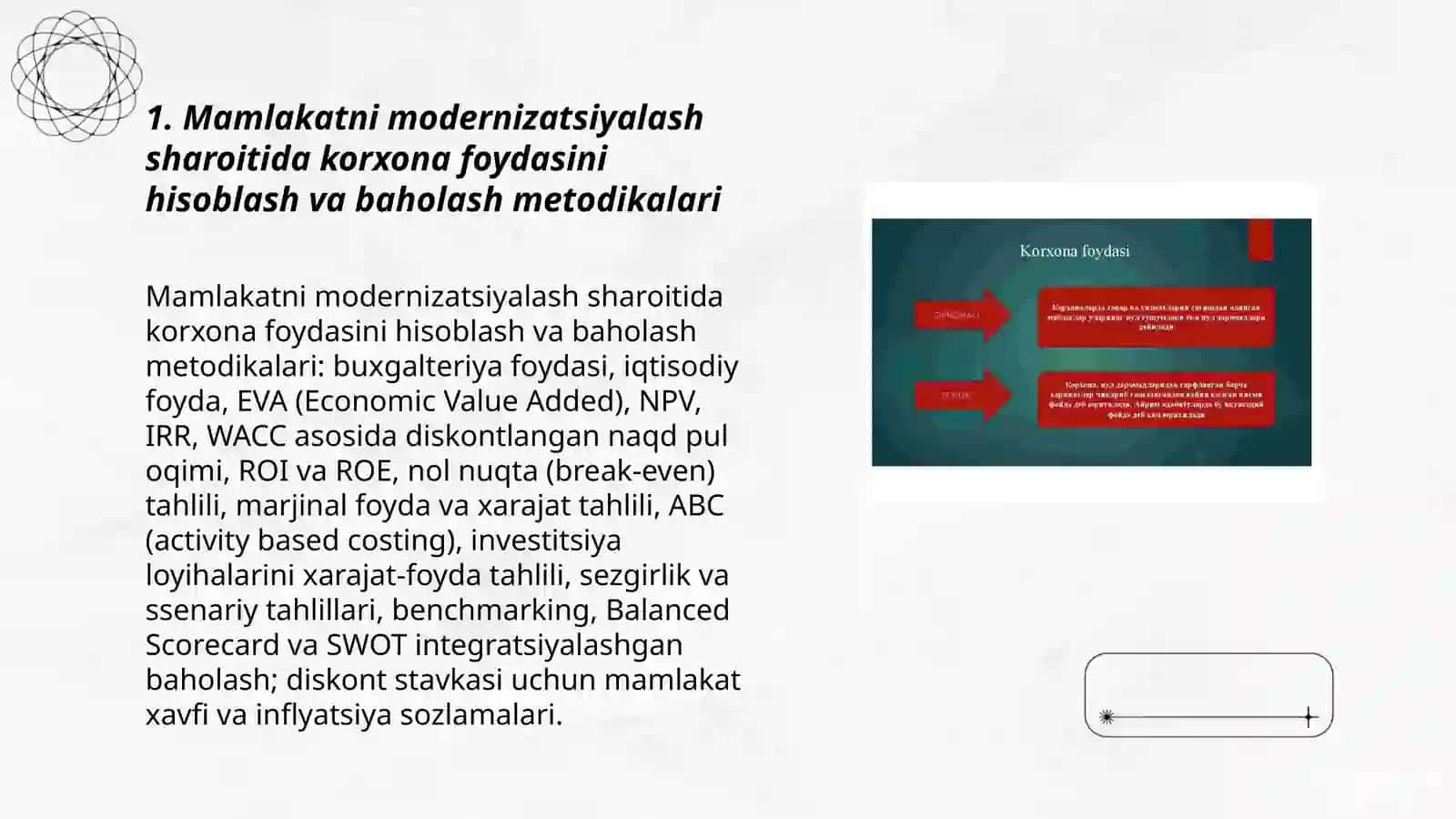 Mamlakatni modernizatsiyalash sharoitida korxona foydasi va uni maksimallashtirish yo‘llari Abdujabborov Fozil 3