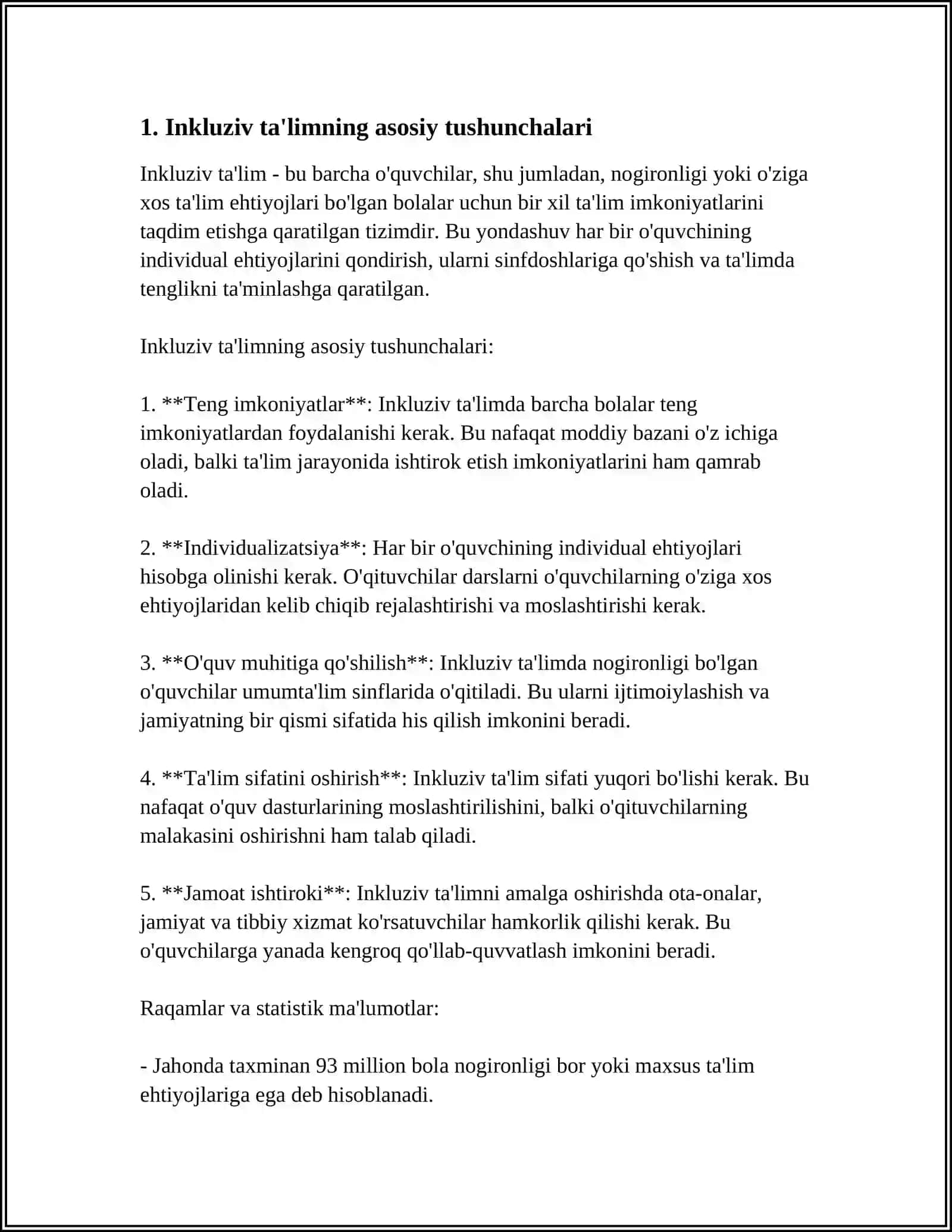 INKLYUZIV TAʼLIMNING SHAKLLARI VA TURLARI 3