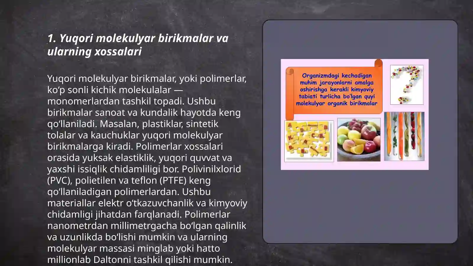 Yuqori molekulyar birikmalar 3