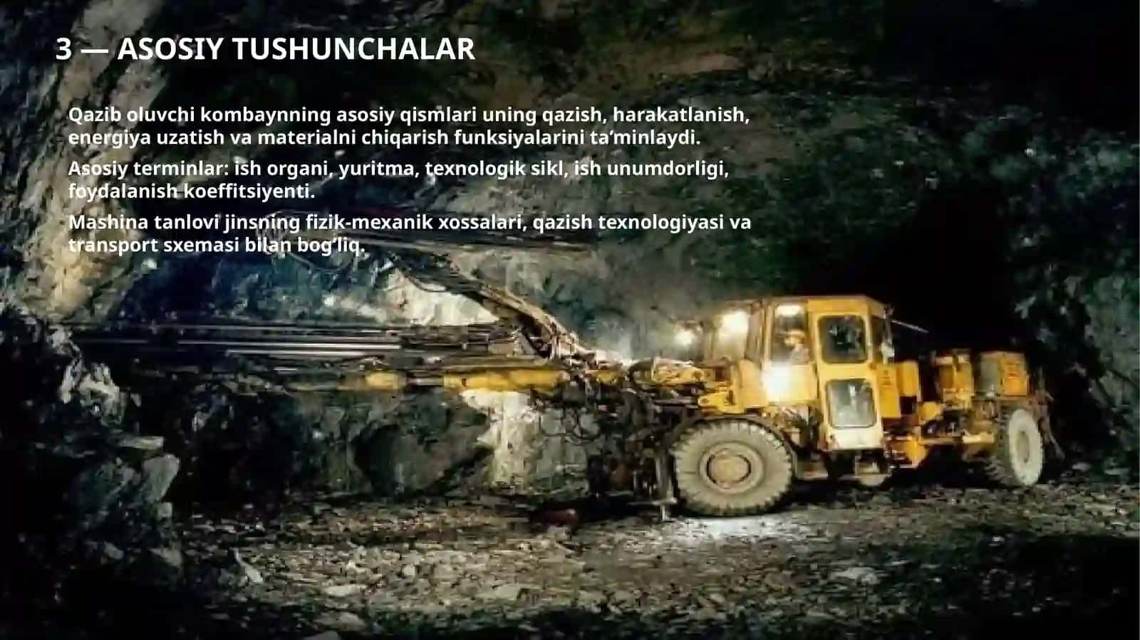Qazib oluvchi kombaynlarning asosiy qismlari 3