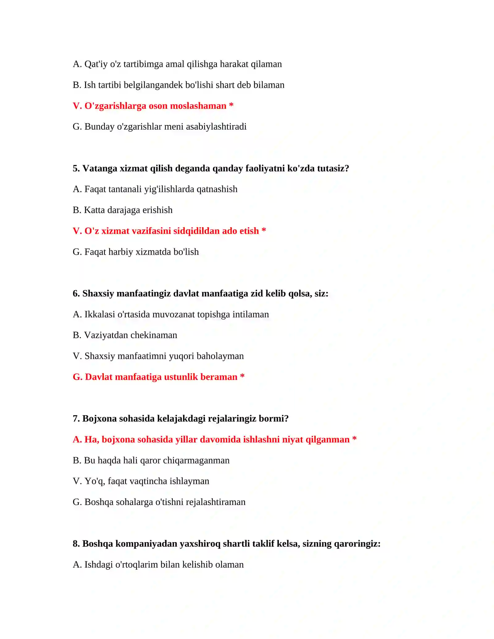 Bojxona ishga kirish online test 3