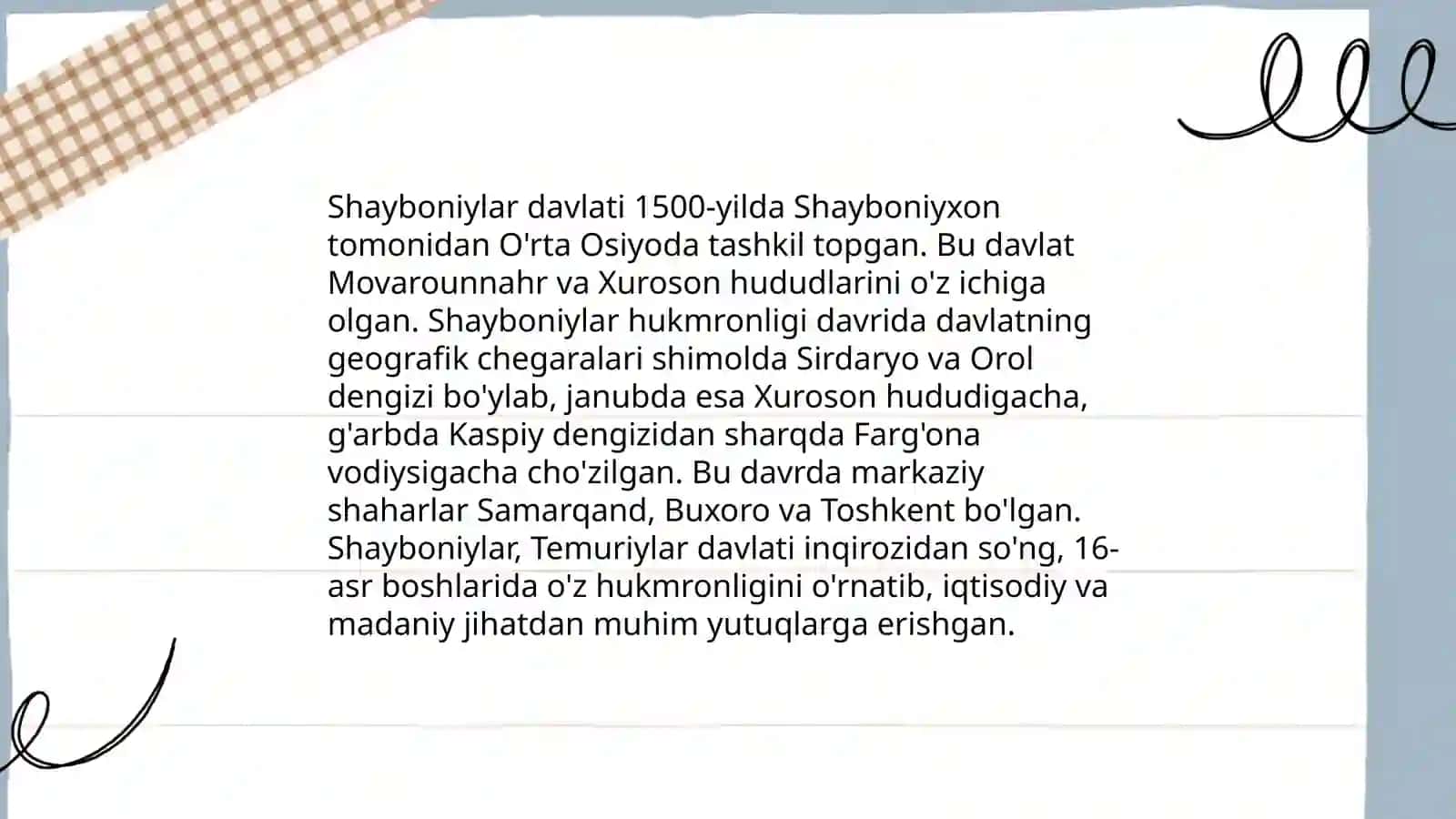 Oʻrta Osiyoning shayboniylar, Ashtarxoniylar, Xiva xonligi (XVI-XVIII asrlar) davridagi tarixiy geografiyasi 3