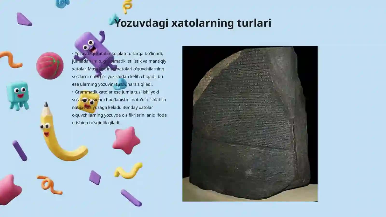 Yordamchi maktab o‘quvchilari tomonidan yozuvda yoʻl qo'yiladigan xatolarni tavsiflang 3
