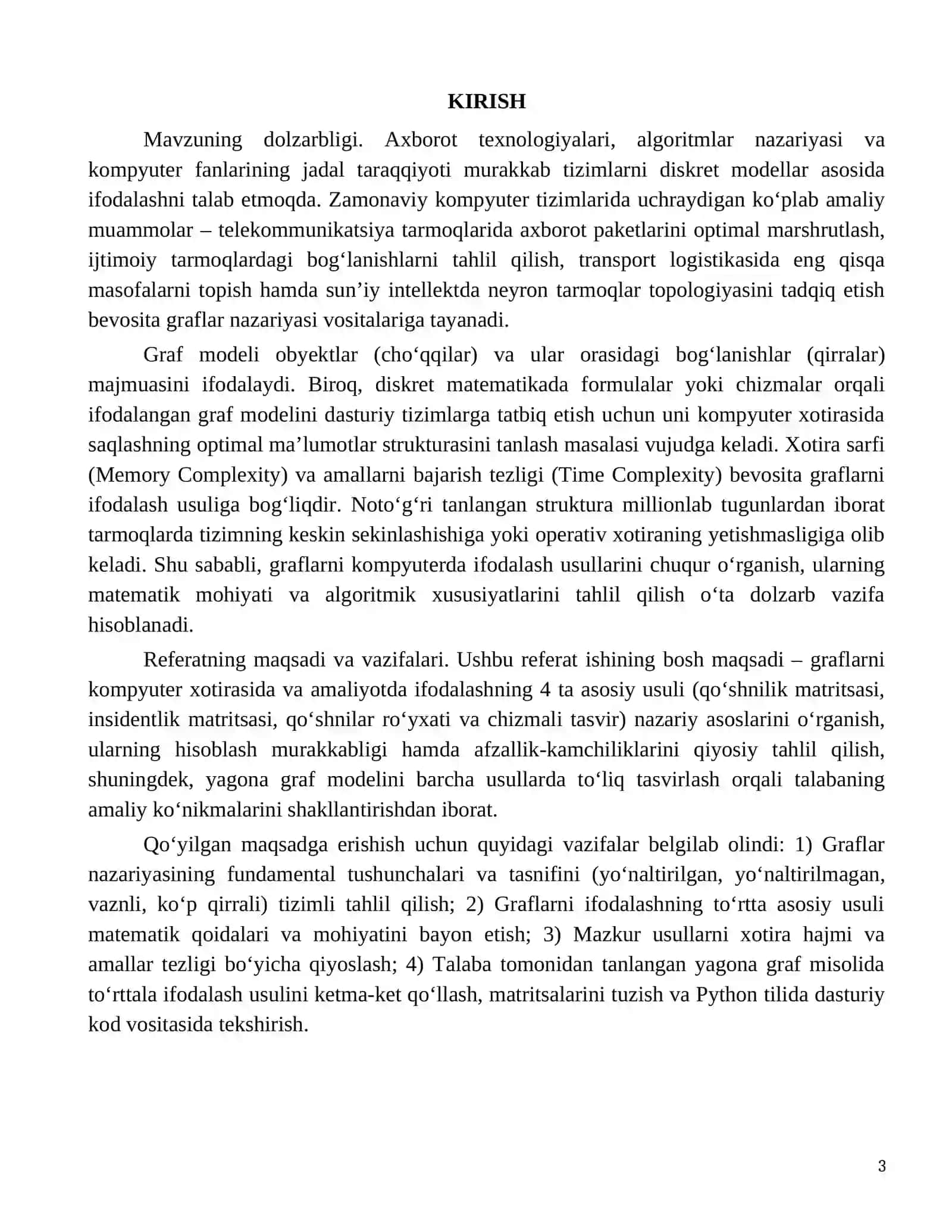 GRAFLAR TASNIFI VA IFODALASH USULLARI 3