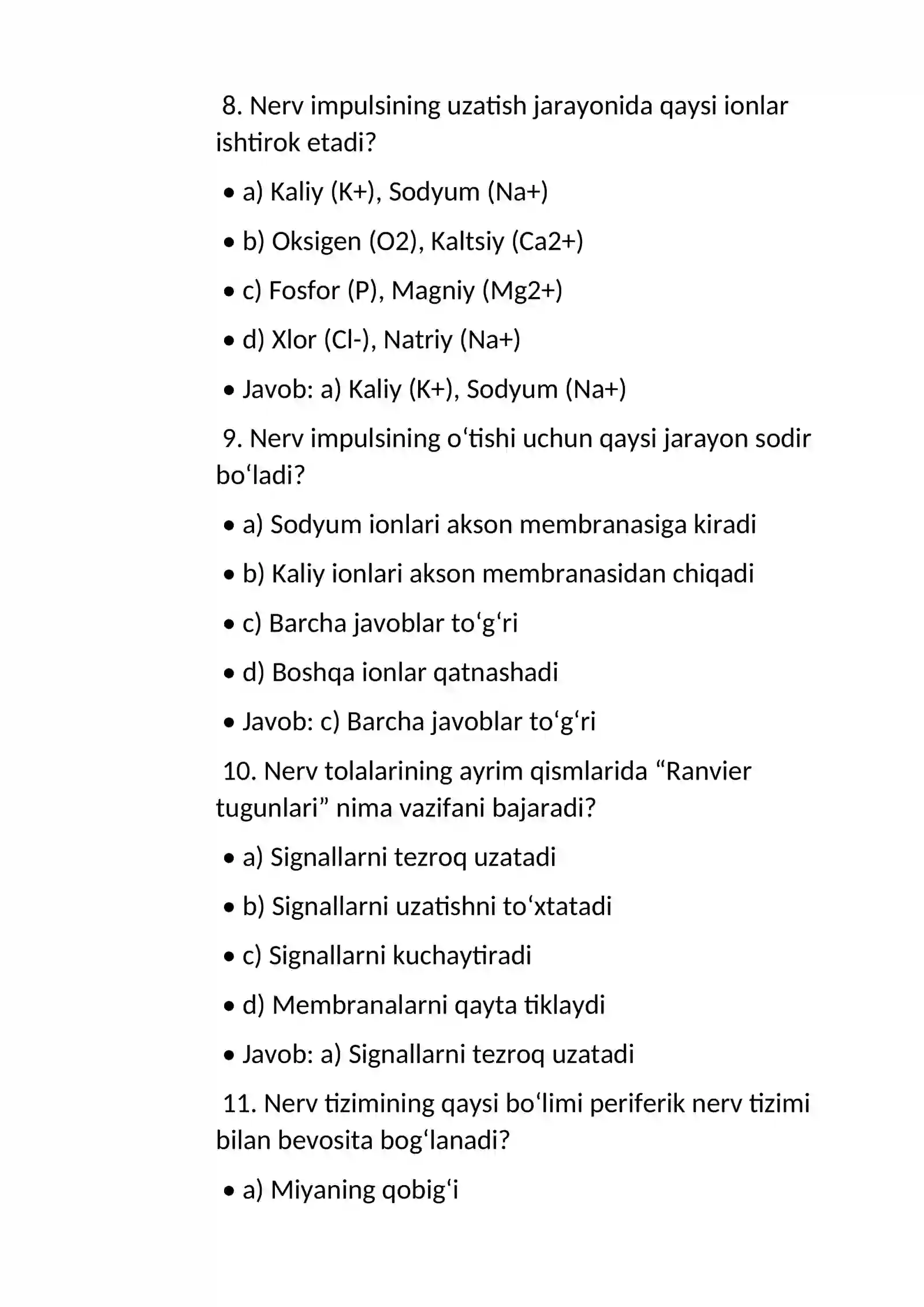 Nerv tolalari fiziologiyasi. Sinapslar fiziologiyasi 3
