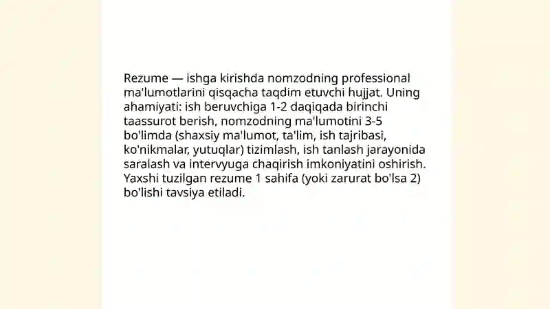 Rezume va uning turlari 3