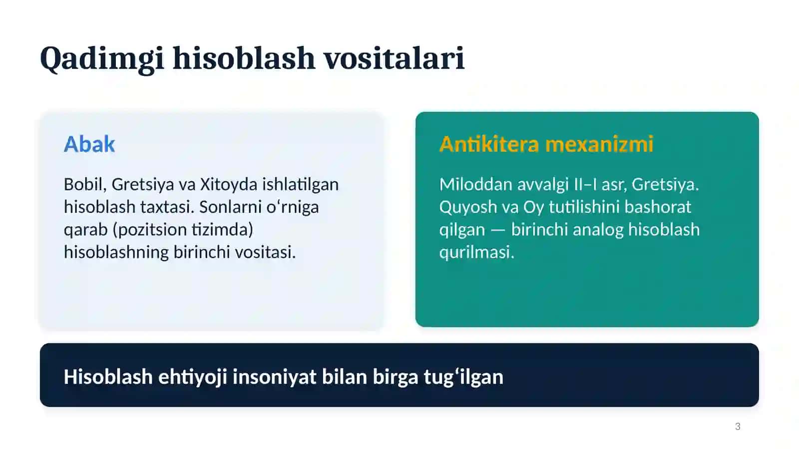 Hisoblash tarixi: abakdan superkompyuterga 3