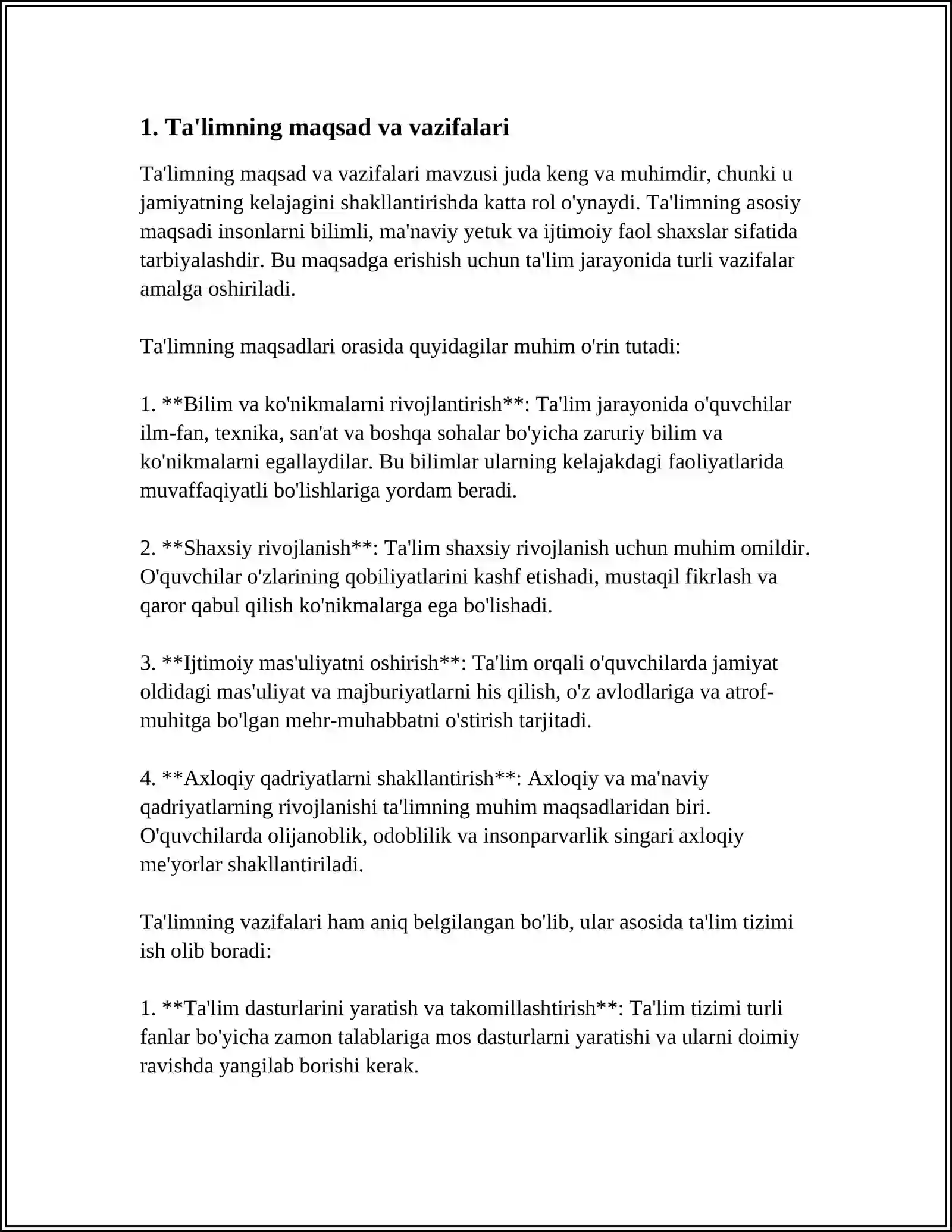 O'ZBEKISTON RESPUBLIKASINING "TA'LIM TO'G'RISIDAGI" QONUNI 3