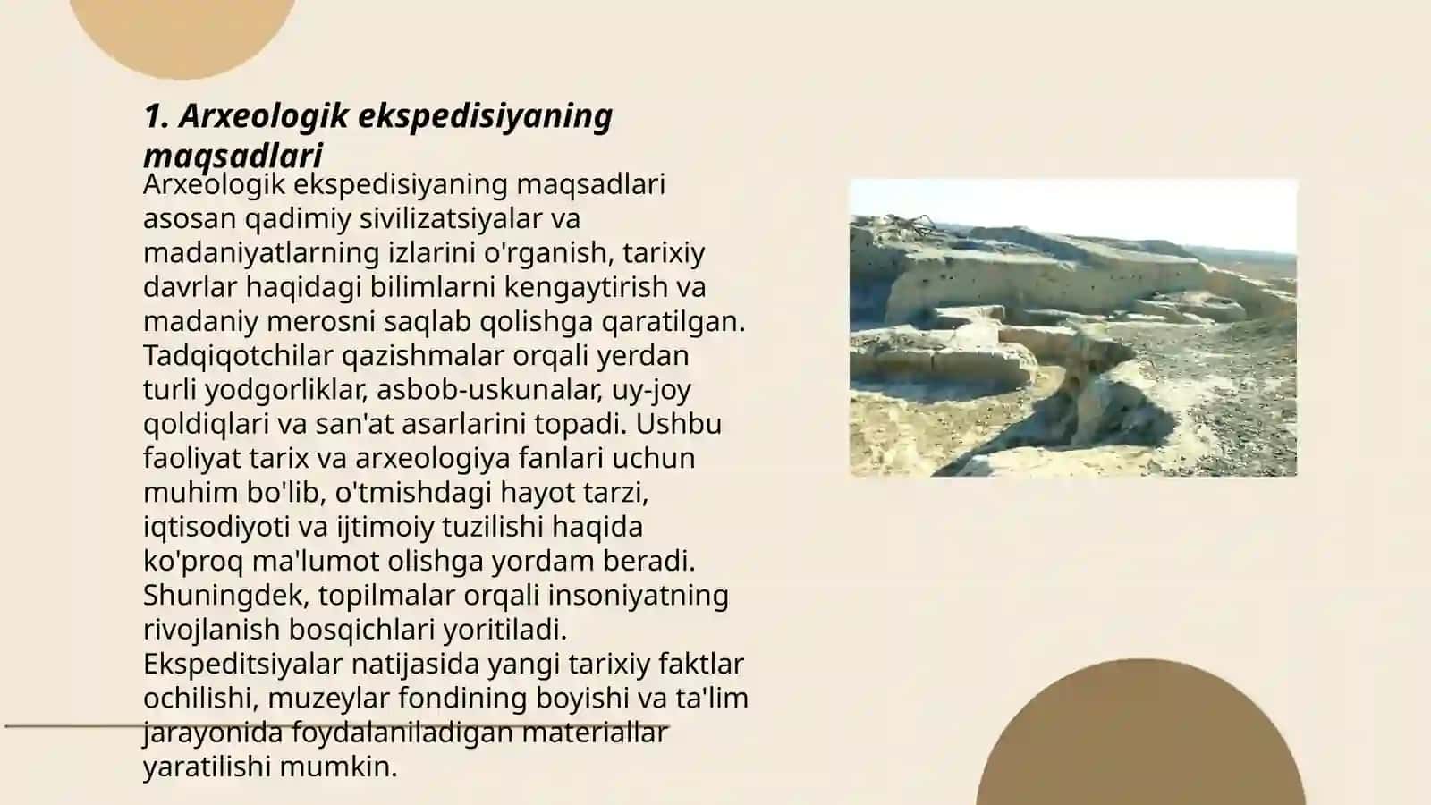 Arxeologik ekspedisiyasi va uning faoliyati 3