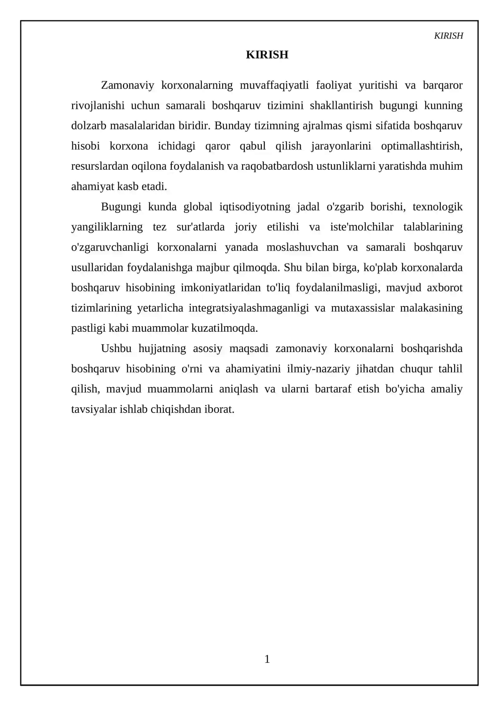 Zamonaviy korxonalarni boshqarishda boshqaruv hisobining o'rni va ahamiyati 3