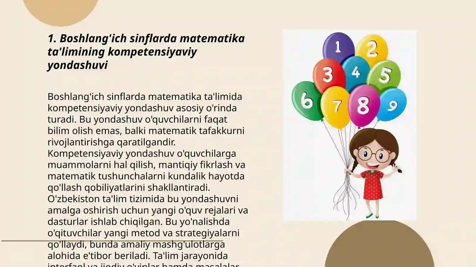 Matematika va uni o’qitish metodikasi fanidan taqdimoti 3