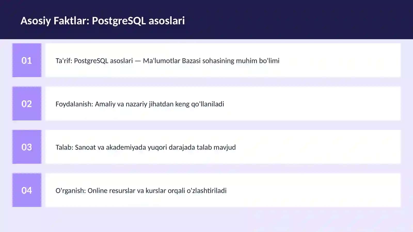PostgreSQL asoslari 3