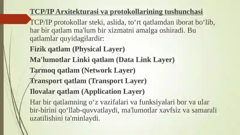 TCP/IP protokollar steki 3