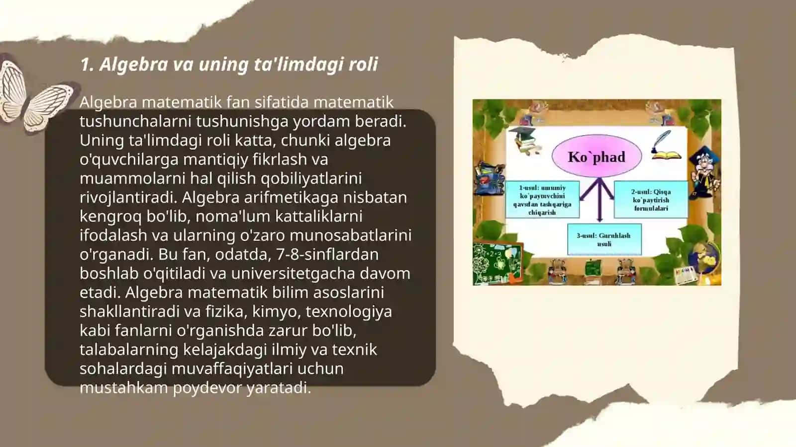 Matematika ixtisoslashgan sinflarda o'qitishni tashkil qilish 3