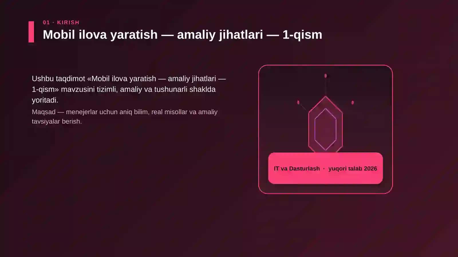 Mobil ilova yaratish — amaliy jihatlari — 1-qism 3