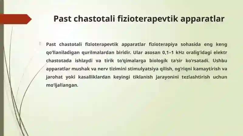 Past va yuqori chastotali fizioterapevtik apparatlar. Ularni ishlashining fizik asoslari 3