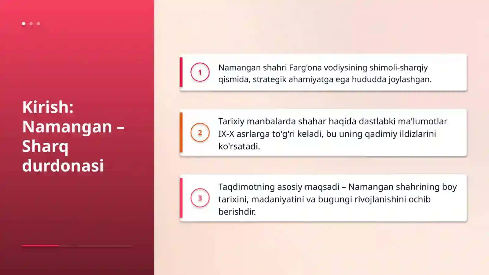 Namangan shahari tarixi togrisida 5 ta slaydli taqdimot rasmlari bilan chiroyli taqdimot 3