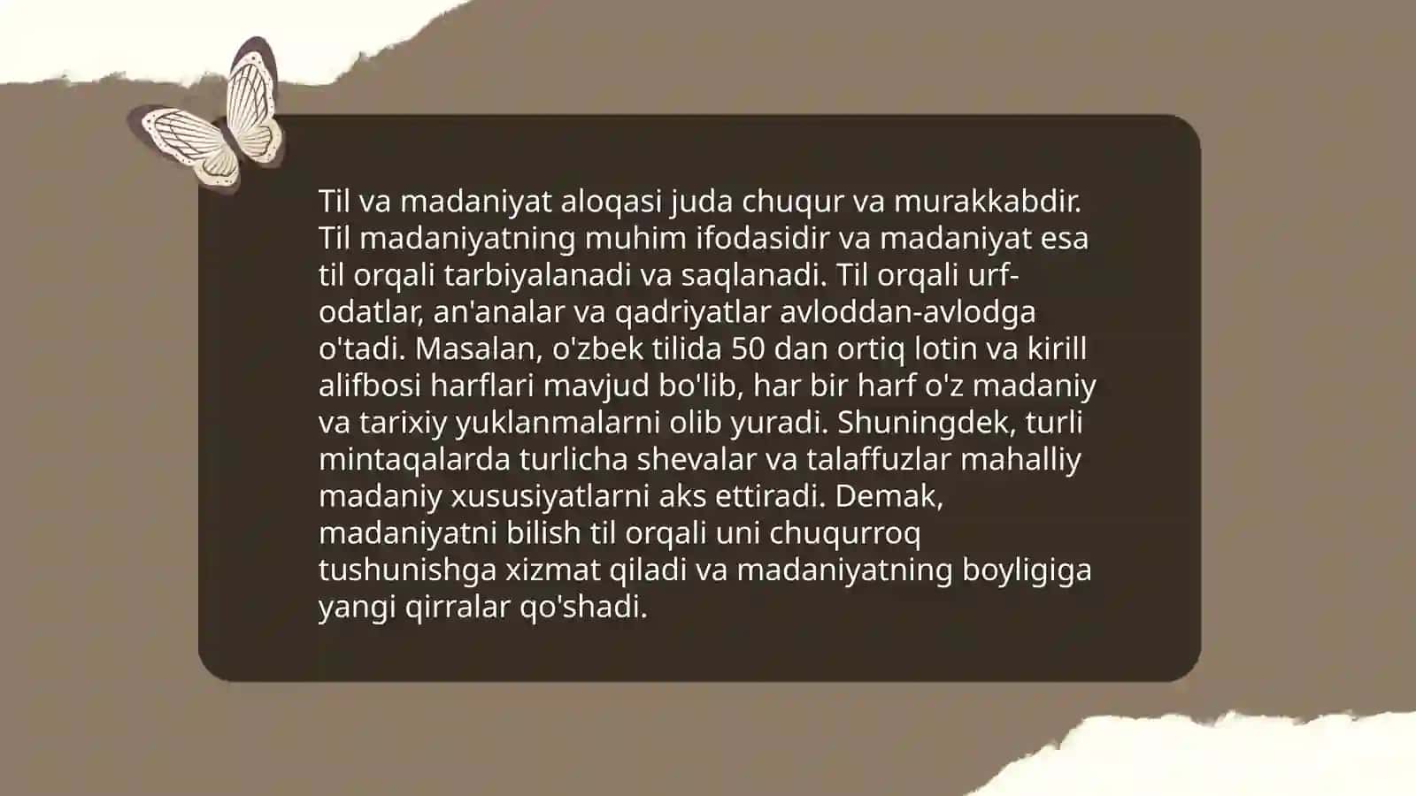 Til va madaniyat.Lingvo madaniyatshunoslikning oʻrni va ahamiyati 3