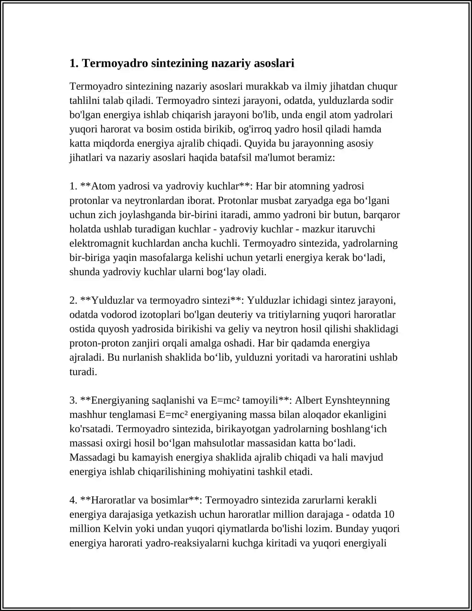 TERMОYADRО SİNTEZ REAKSİYALARİNİ BЎSHQARİSH MUMMЎSİ 3