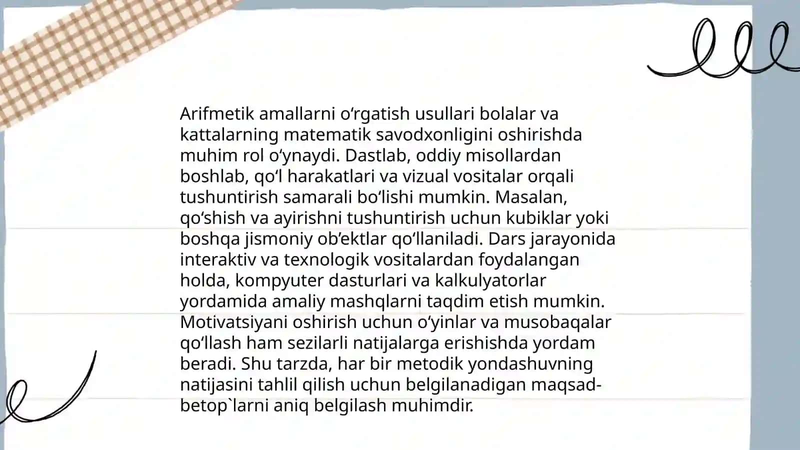 Boshlanģich sinflarda matematika óqitish metodikasi 3