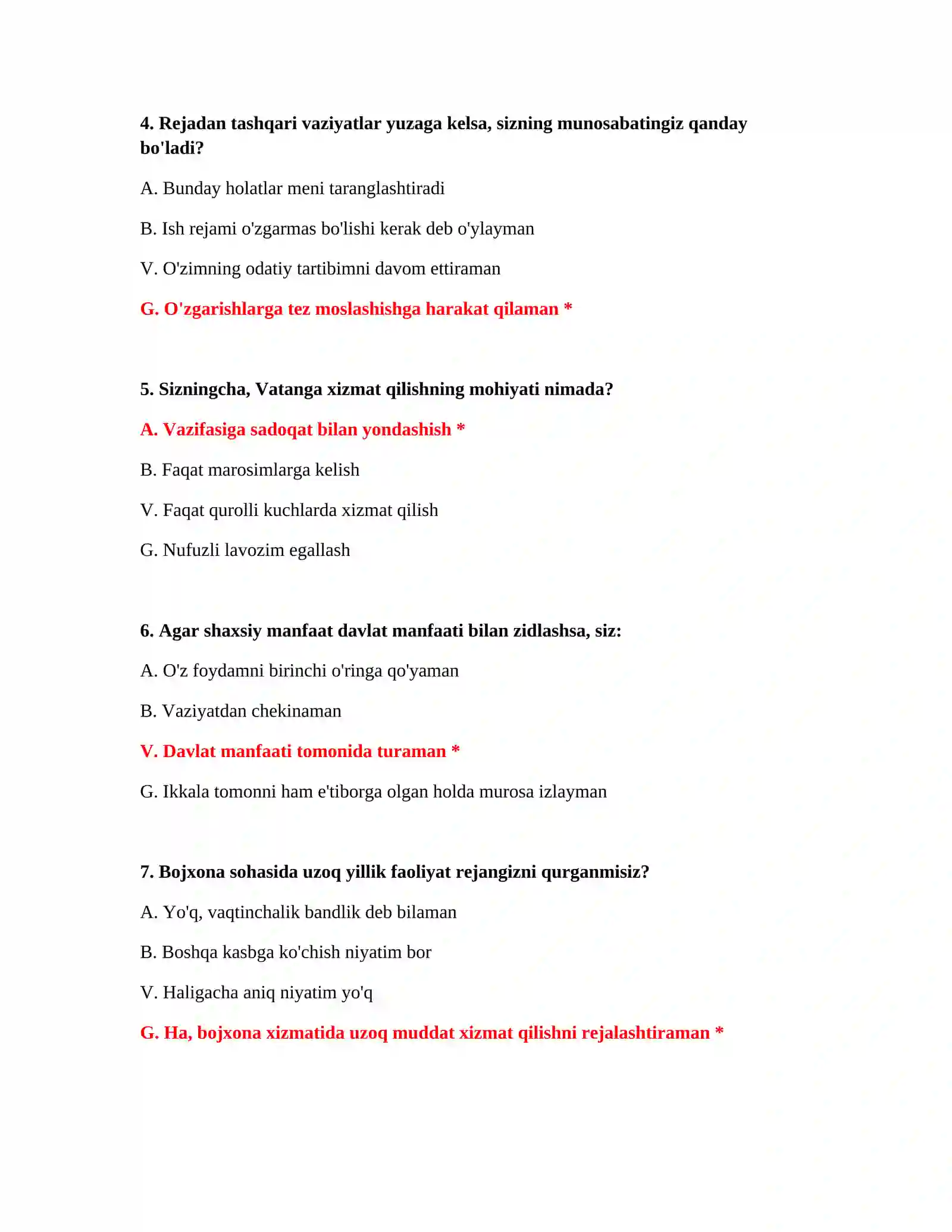 TIF bo‘yicha bojxona testlari 3