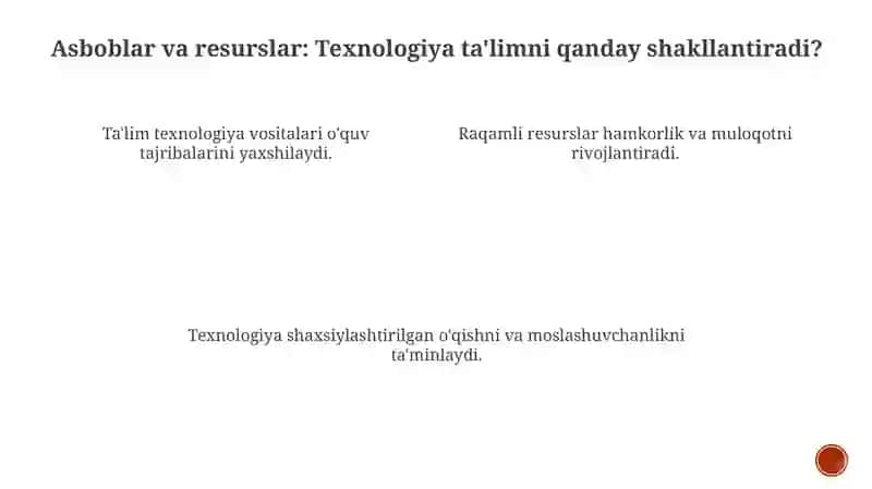 Texnologik ta'lim metodikasi fanining tarbiyadagi o'rni 3