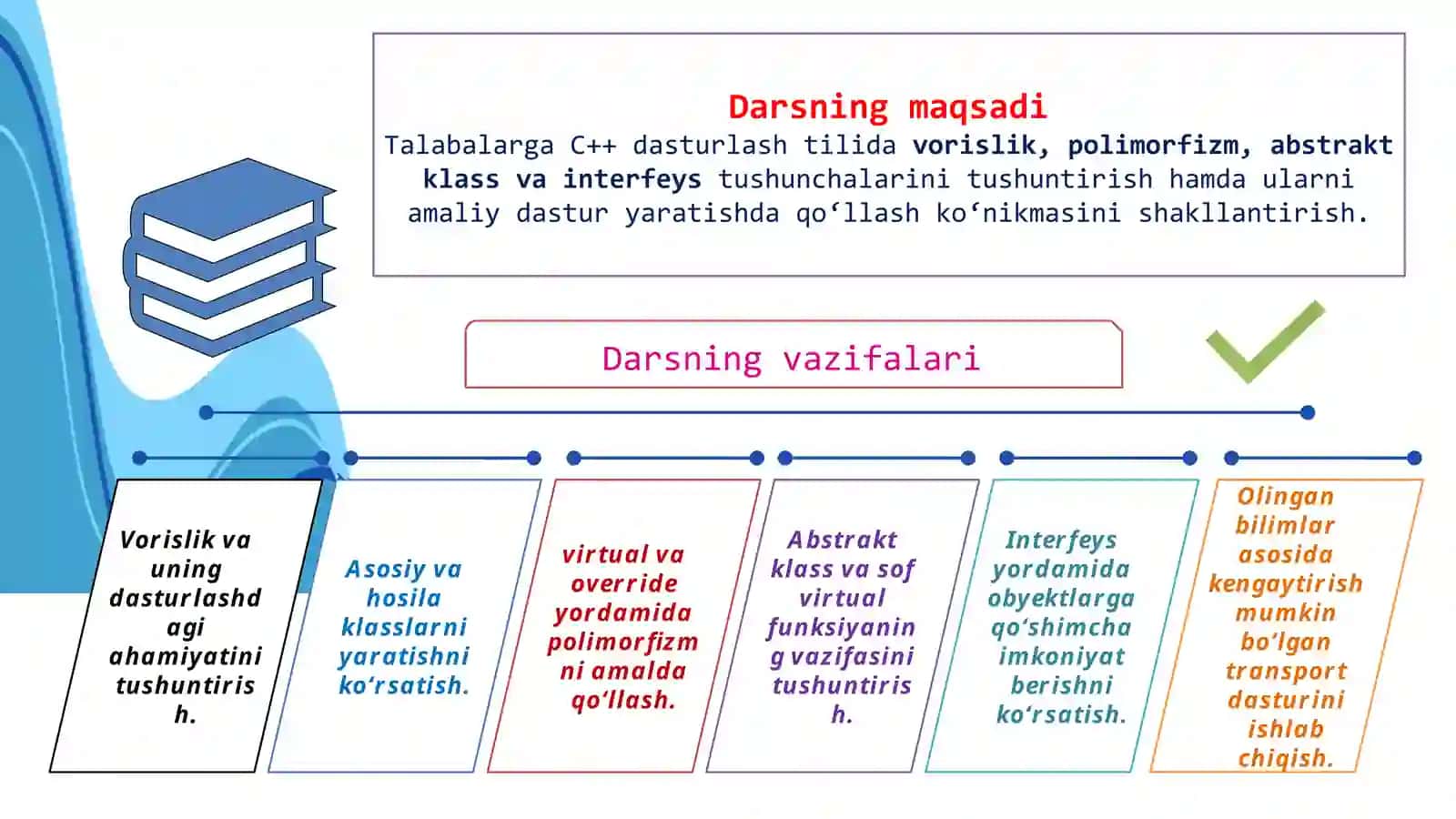 C++ dasturlash tilida vorislik va polimorfizm asosida kengaytiriladigan dasturiy tizimni loyihalash va ishlab chiqish 3