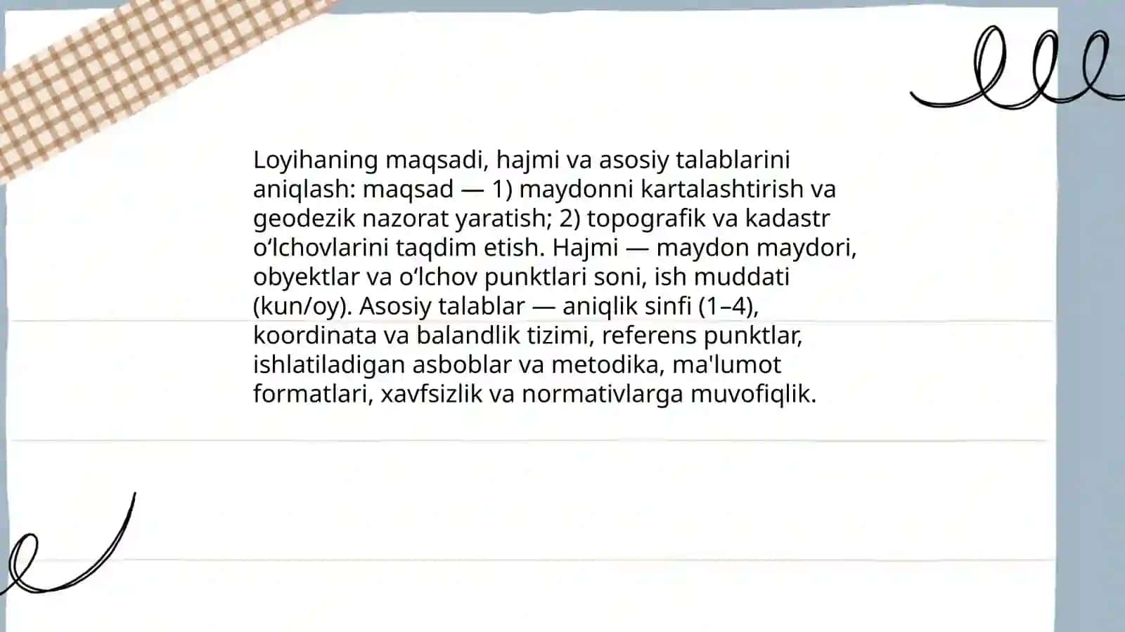 Geodezik ishlarni amalga oshirishda loyihalash bosqichlari 3