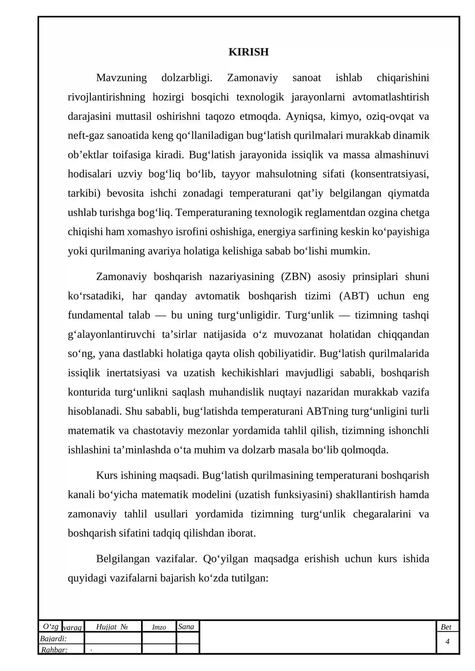 Bug‘latgichda temperaturani ABTning turg‘unligini tahlil qilish 3