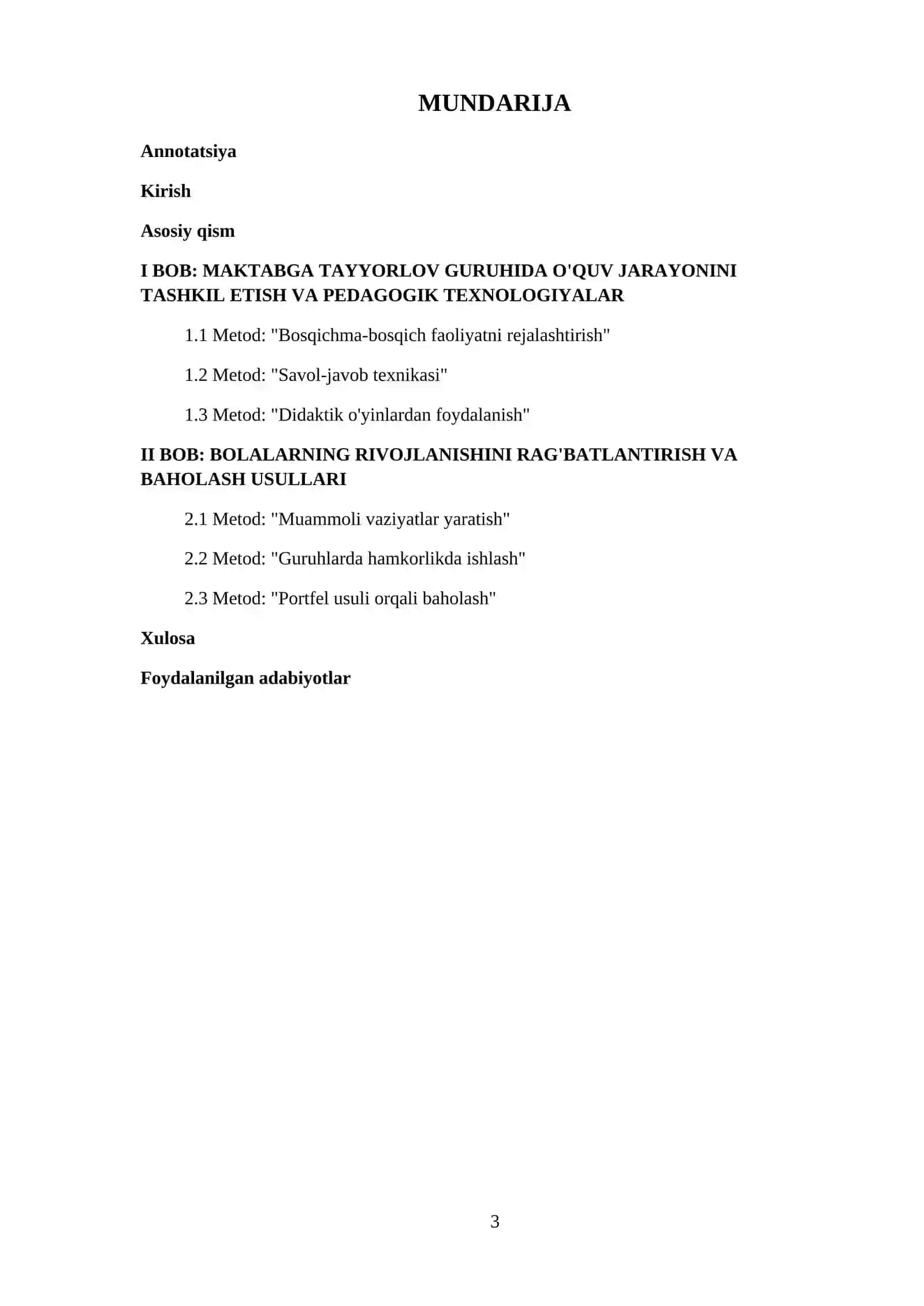 Maktabga tayyorlov (6-7 yosh) guruhining 2026-2027 o'quv yili uchun mo'ljallangan Ilk qadam milliy dasturi asosida variativ o'quv dasturi 3