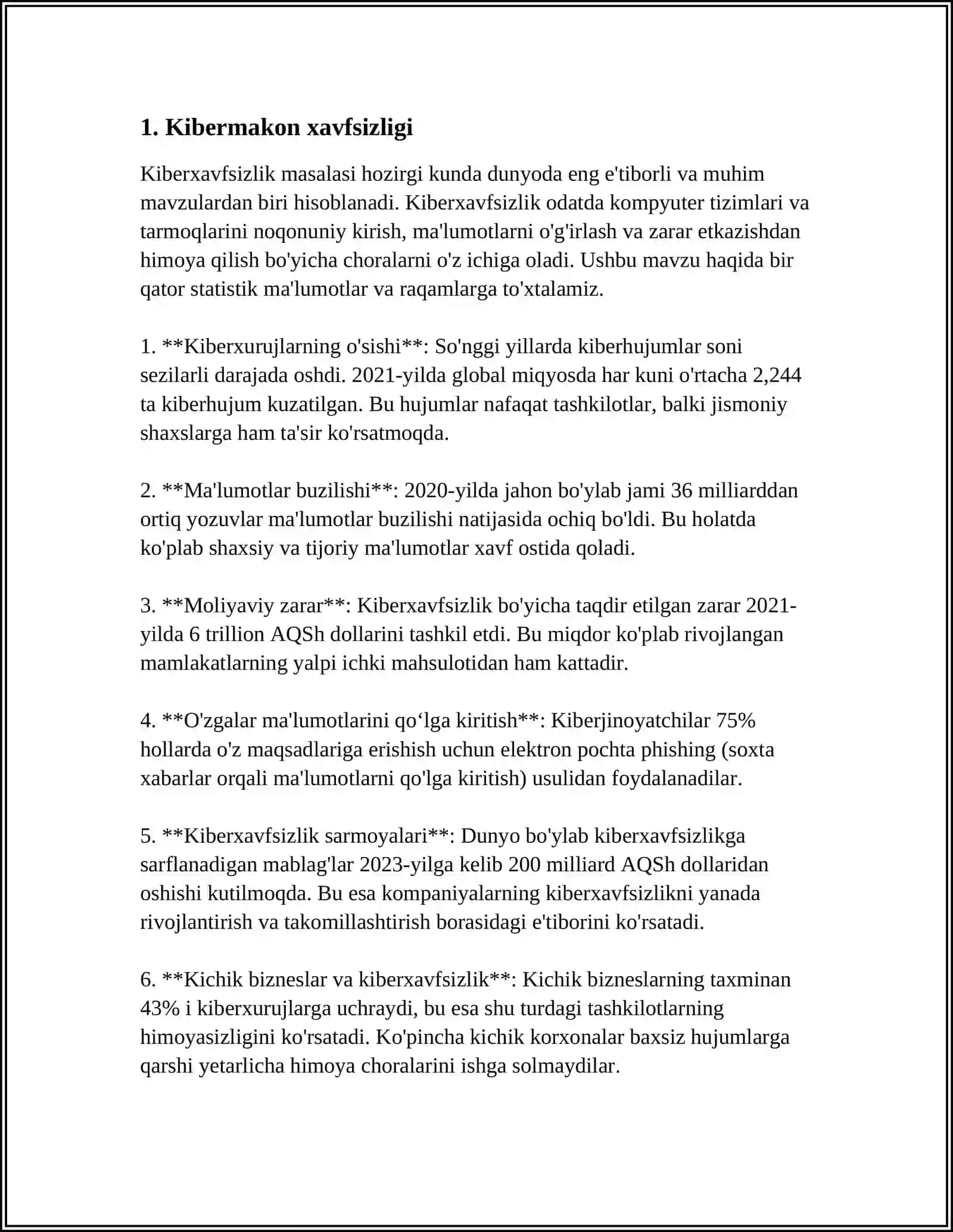 KIBR MAKON, KIBR TERORIZM, KIBR ZO'RAVONLIK TUSHUNCHALARINING MOHIYATI 3