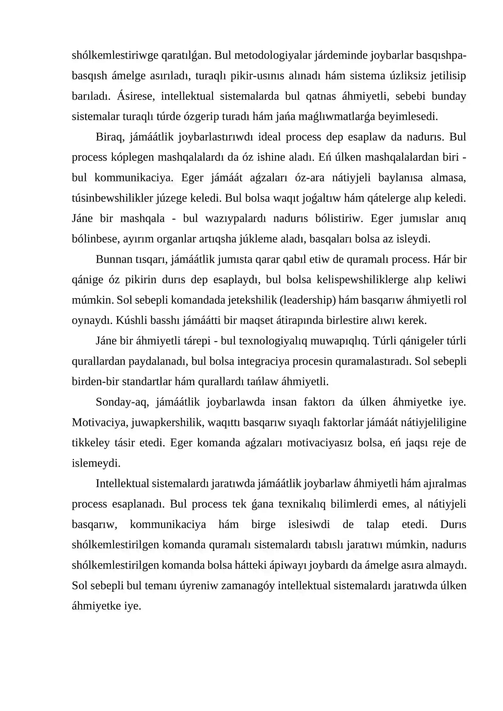 Intellektual sistemalardı jaratıwda jámáátlik joybarlaw 3