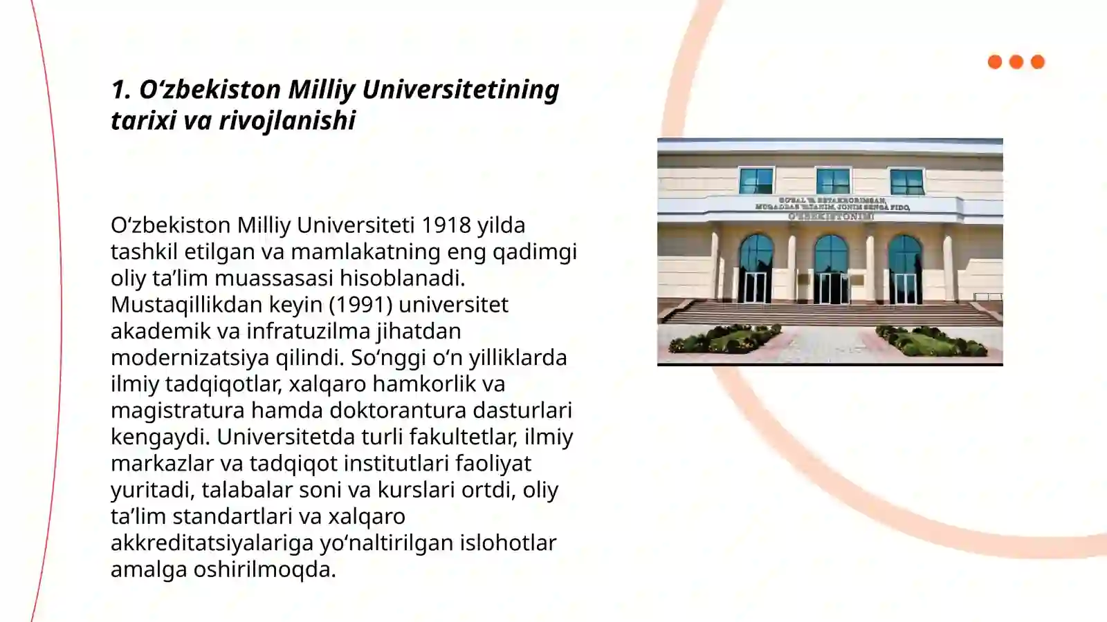 Oʻzbekistonda taʼlim Oʻzbekiston Milliy Universiteti 3