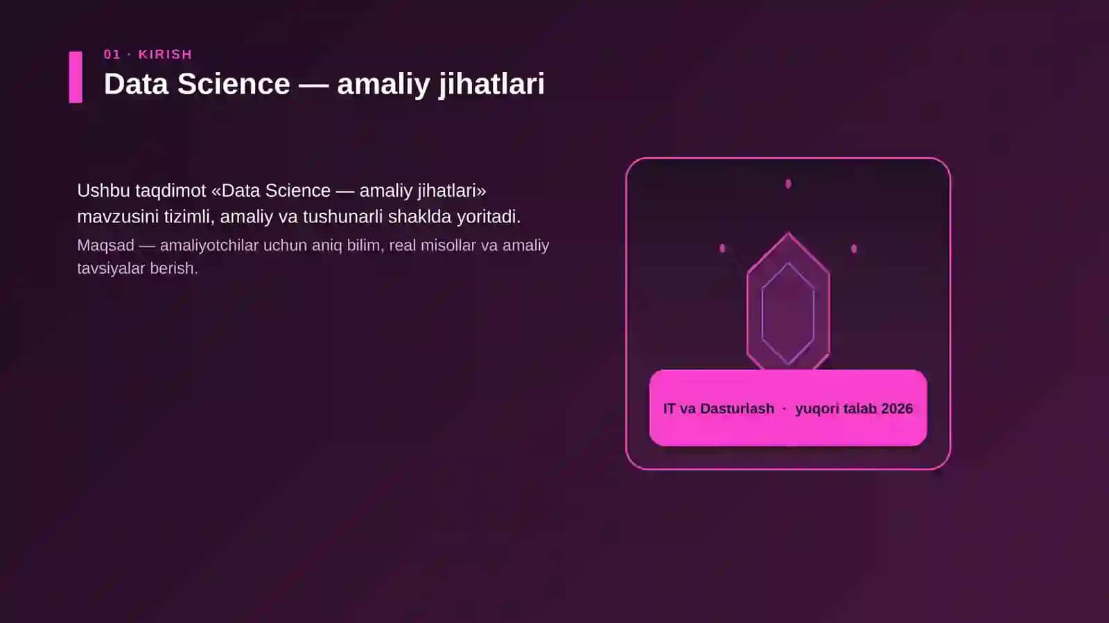 Data Science — amaliy jihatlari 3
