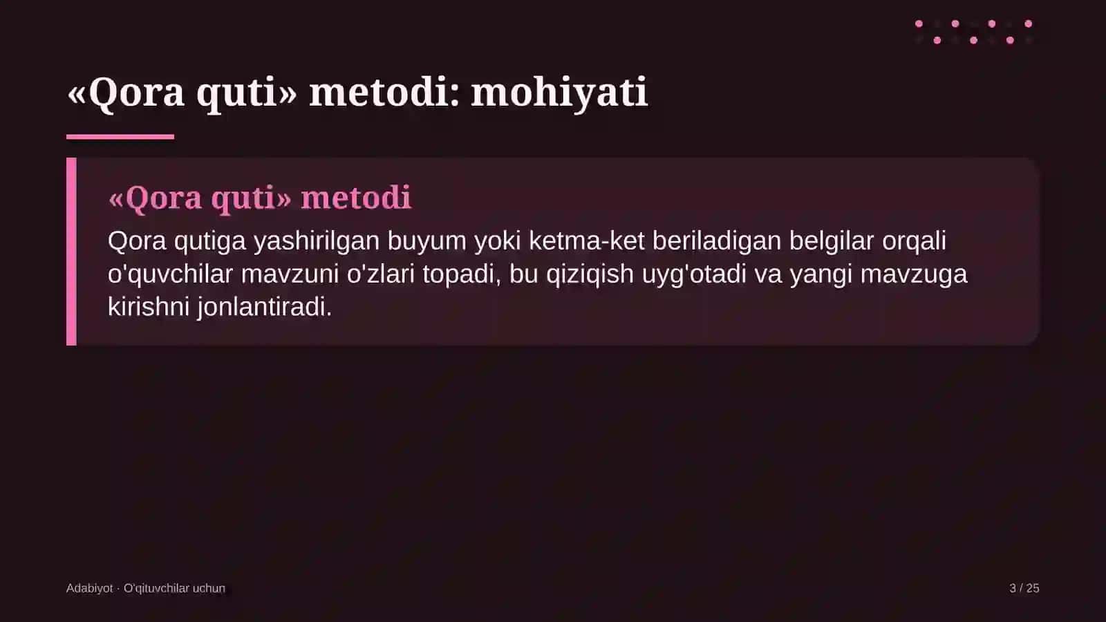 adabiyot darslarida qora quti metodidan foydalanish 7501 3