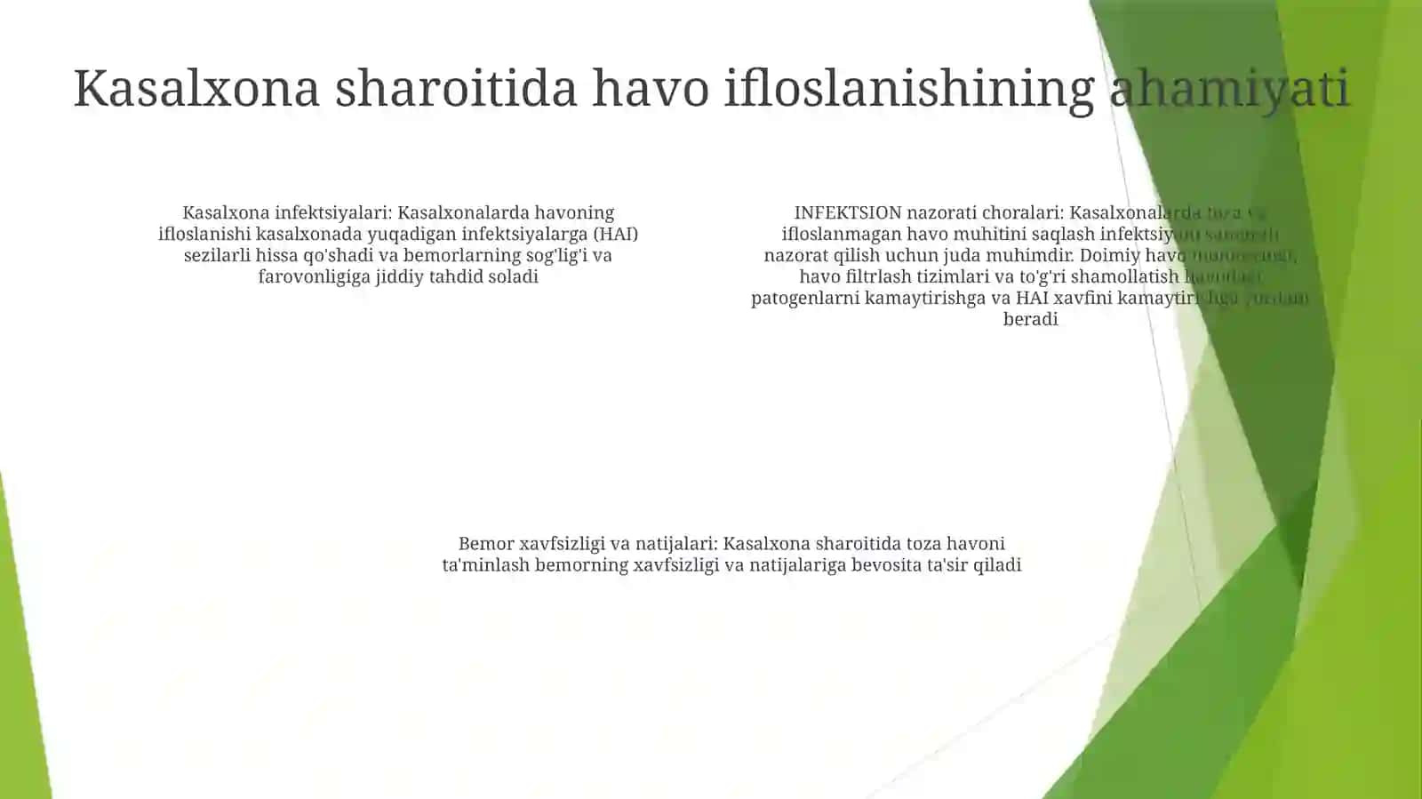 Kasalxona Ichki Infeksiyalarini Kelib Chiqishi Uchun Havo Muhitining Bakteriologik Ifloslanganligining Ahamiyati 3